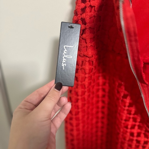 NWT Lulus Red Crochet Dress size Large - Picture 6 of 6